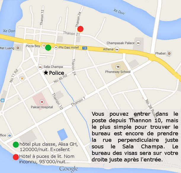 Poste de police pour les visas plan de Pakse