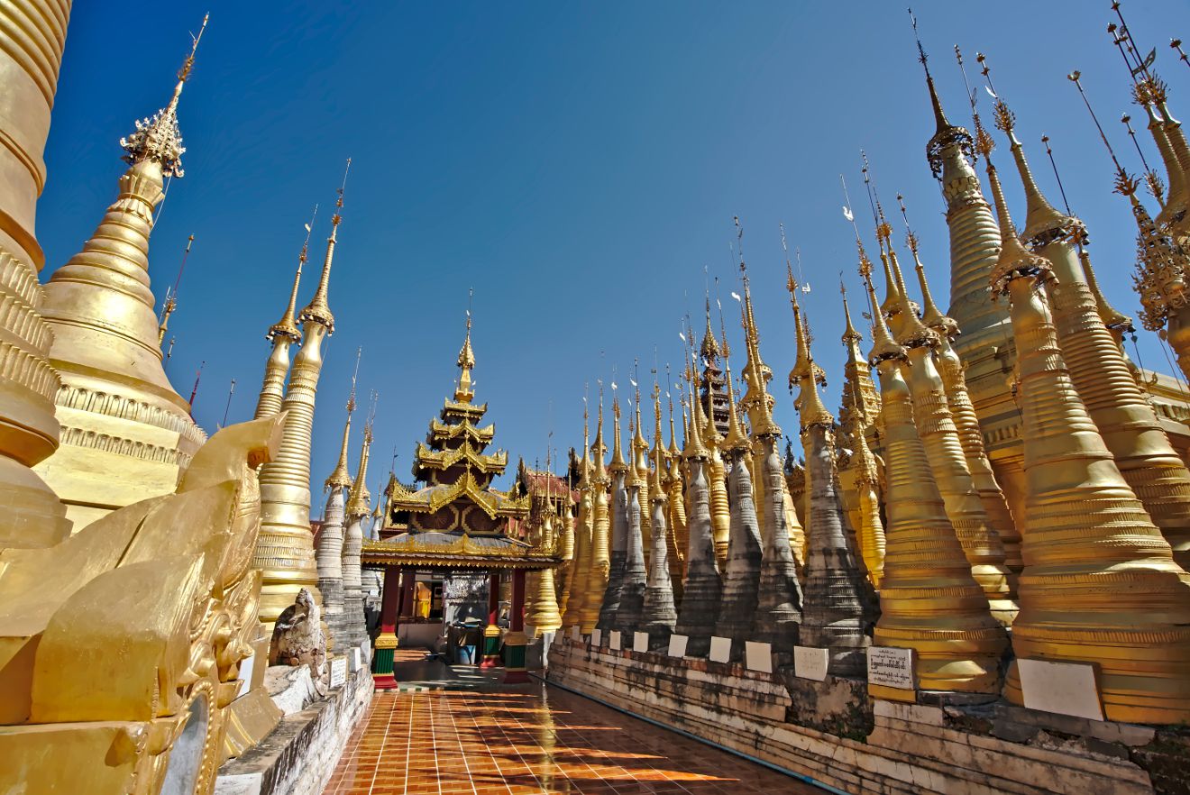 stupas dorées de Shwe Indein