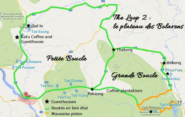 bolaven plateau tour bolaven plateau map