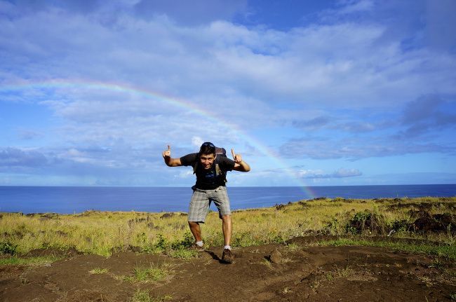 arc en ciel sur le Pacifique