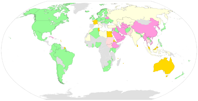 carte du monde de la censure internet