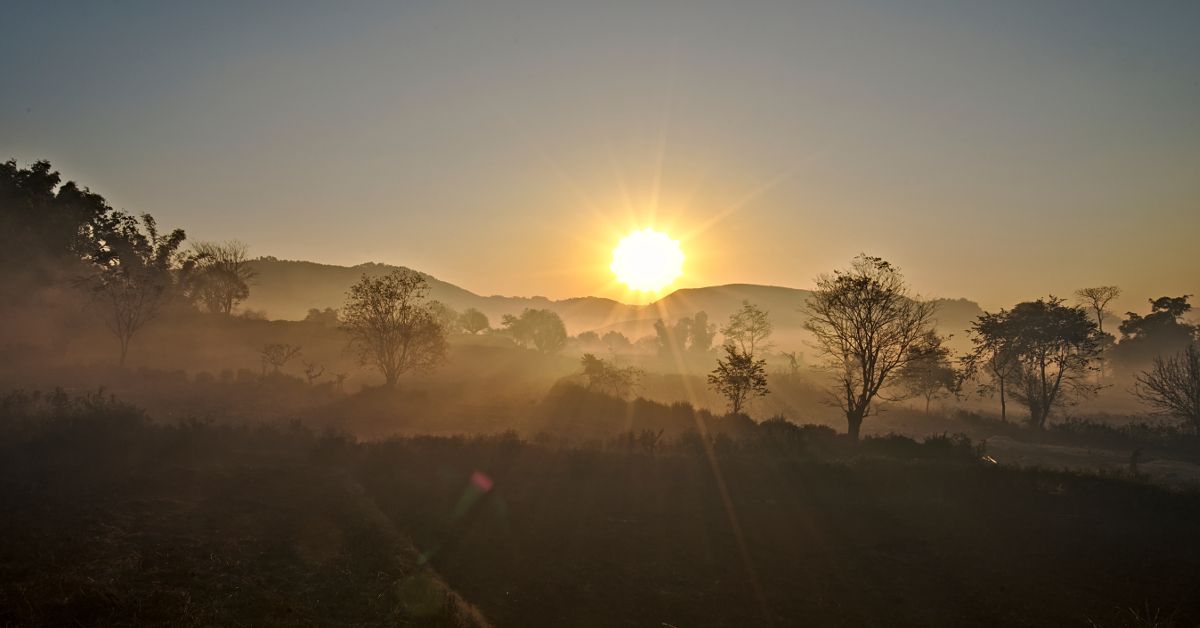 Lever du jour entre kalaw et inle