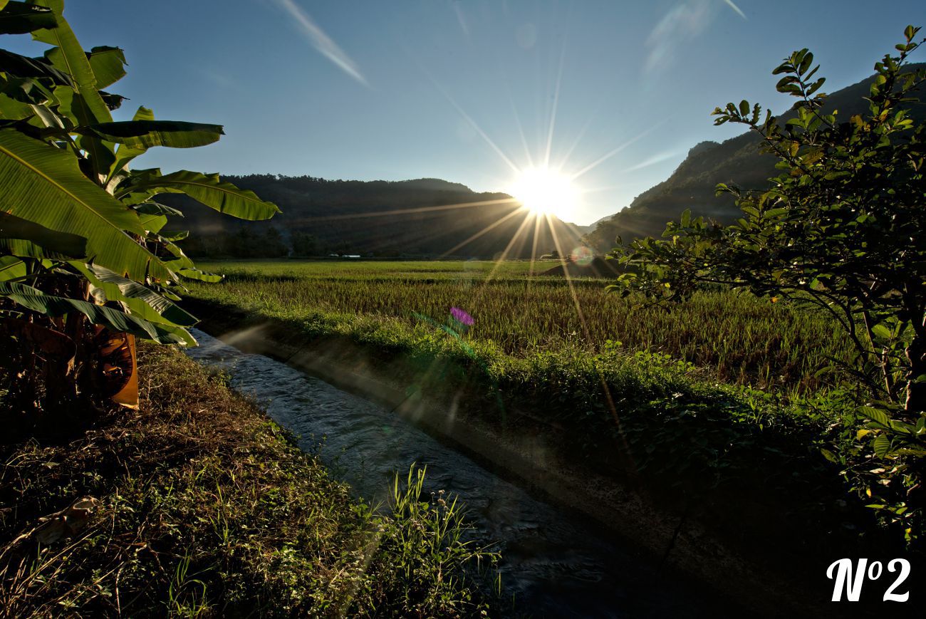 coucher de soleil à Soppong