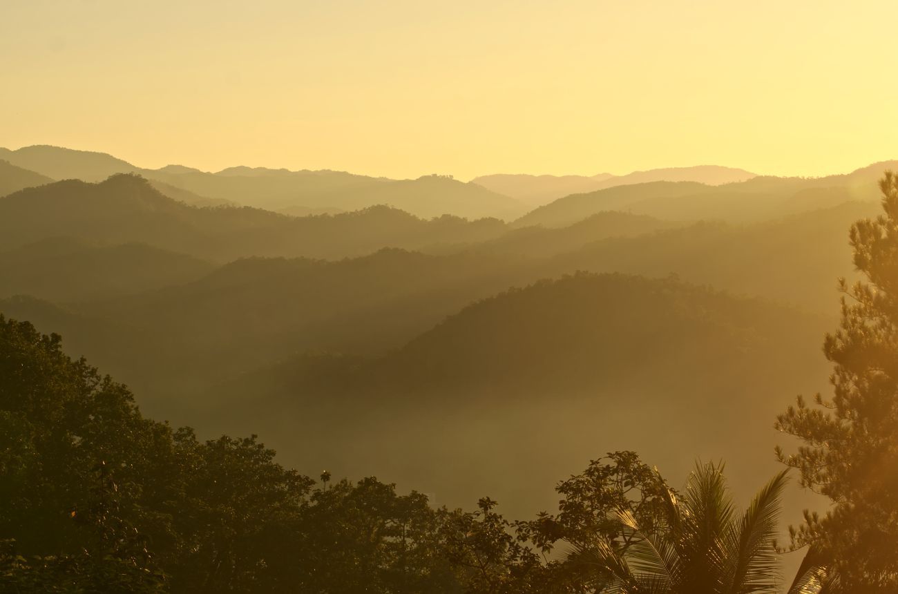 coucher de soleil à Mae Hong Son, thaïlande