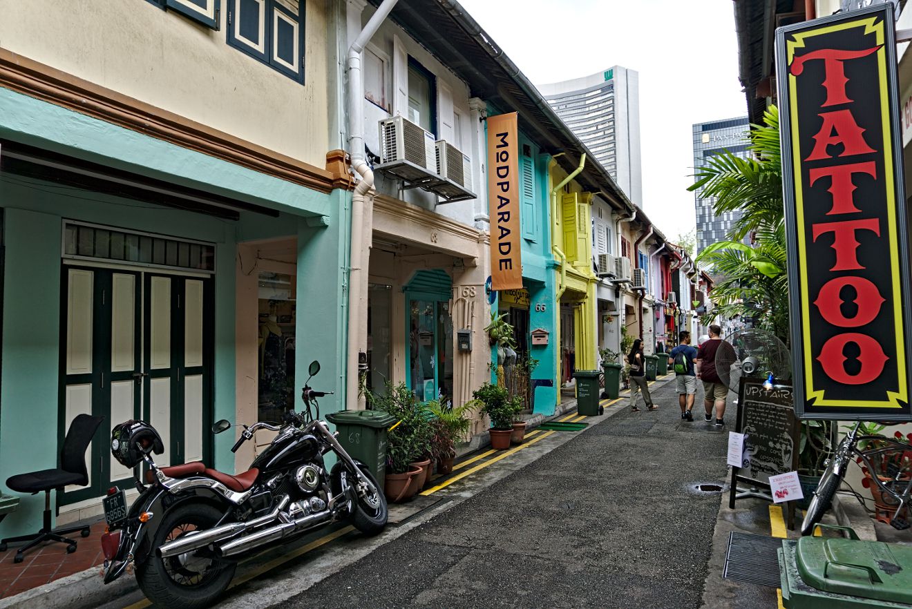 haji lane, quartier singapour