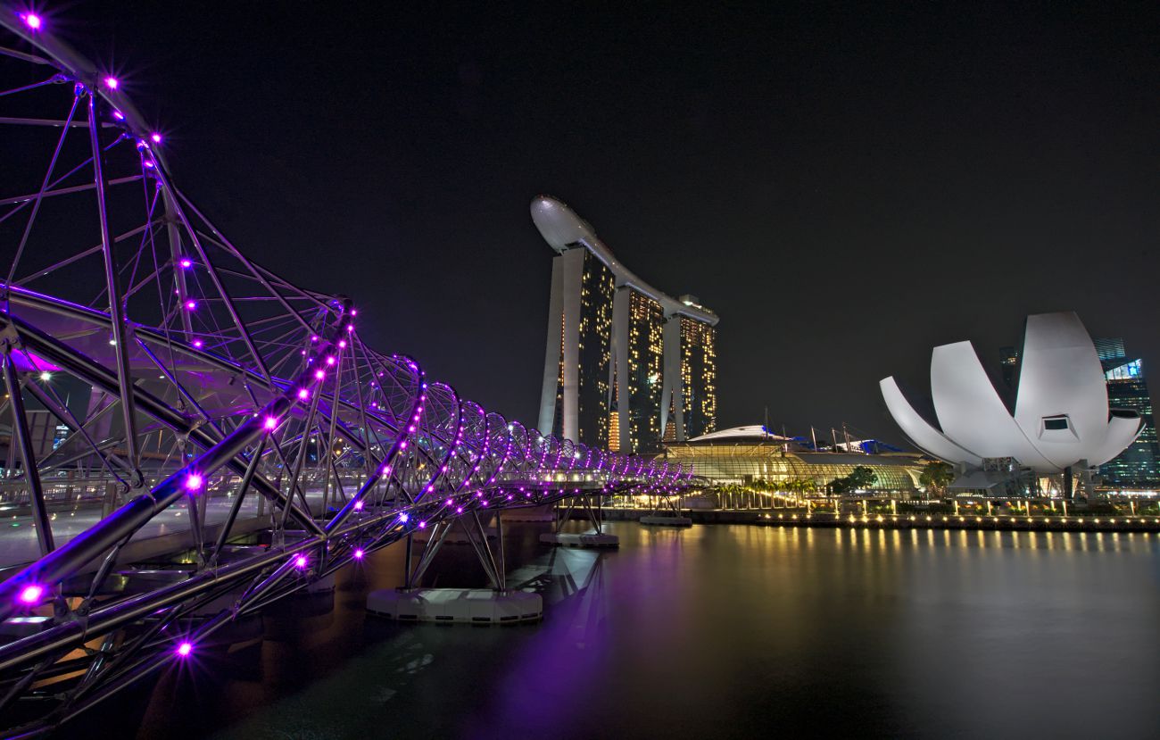 le marina bay sands de nuit