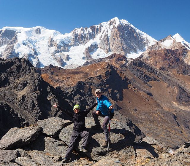 Anais et Bruno sur le tour de l'illampu