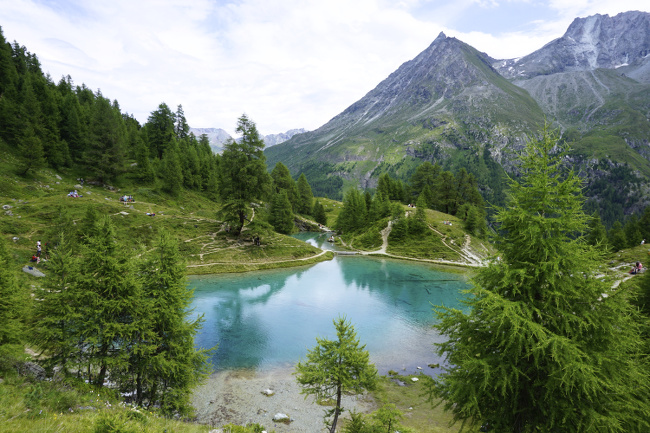 lac bleu, vu depuis en dessus