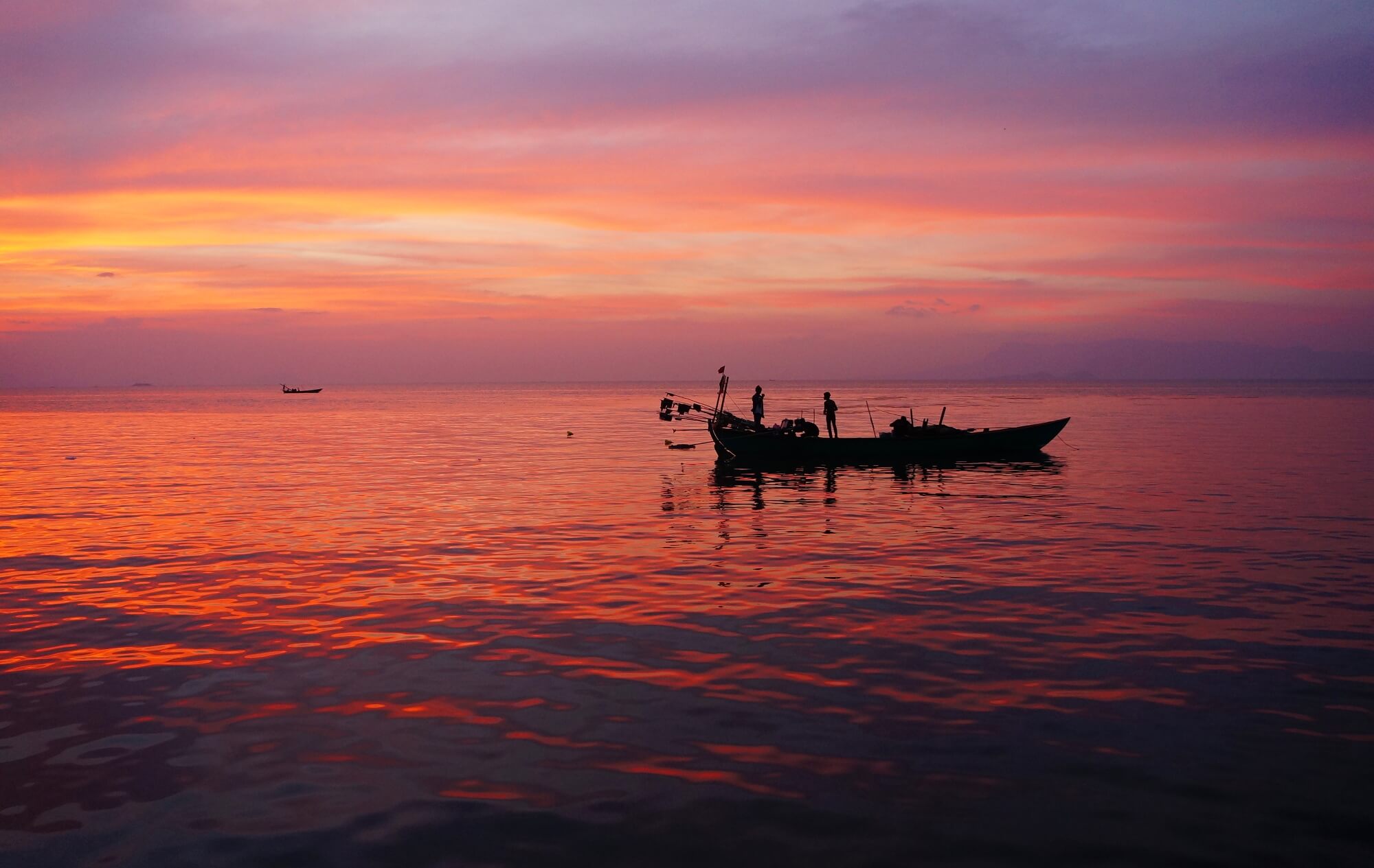 coucher de soleil rouge