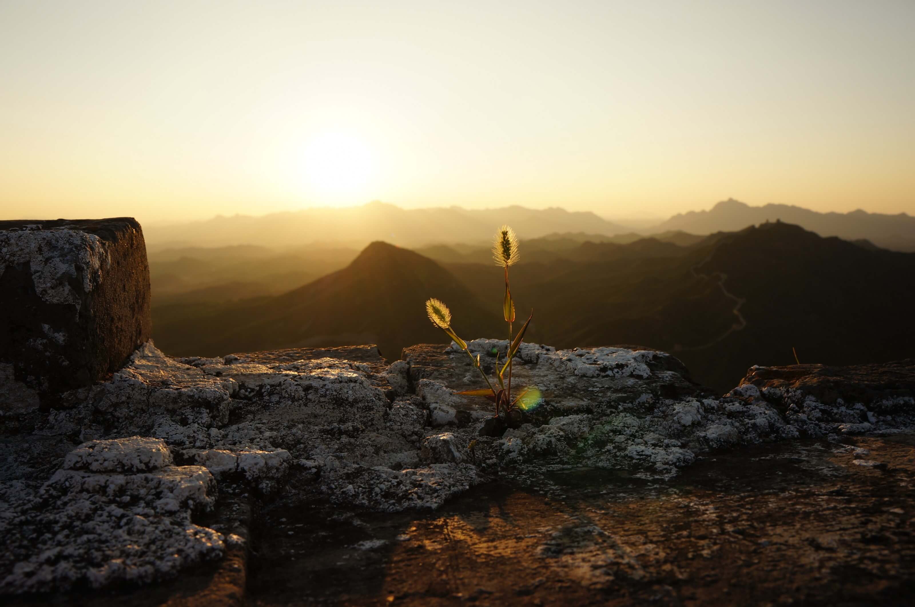 sunset great wall