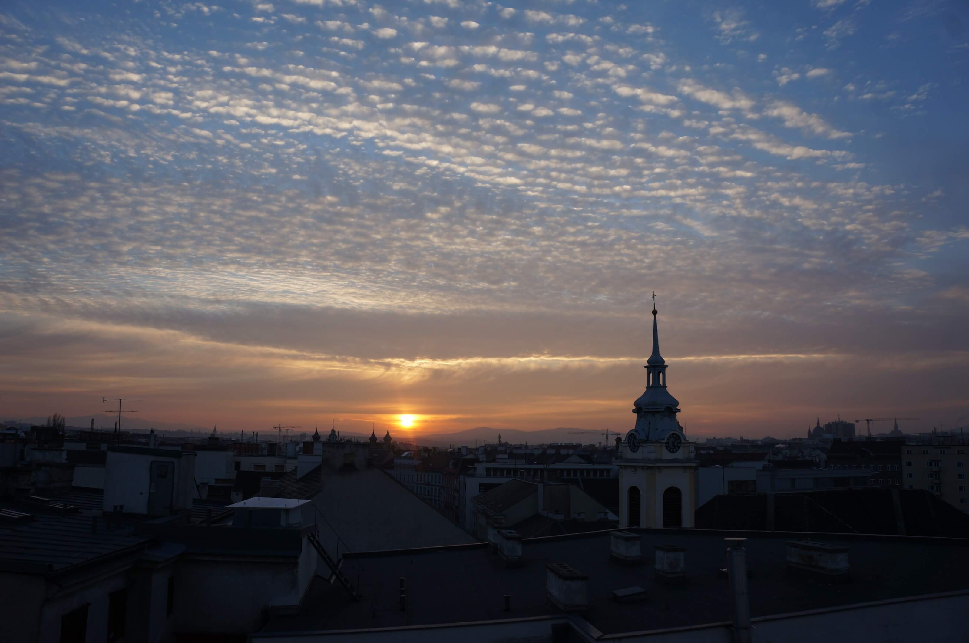 coucher de soleil, Vienne Autriche