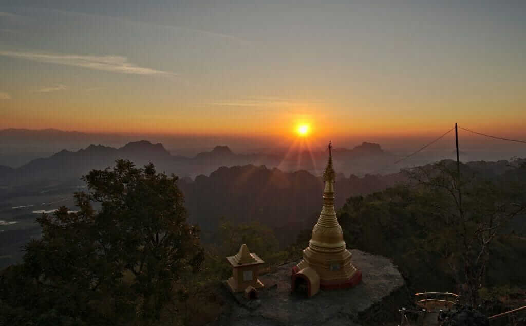 Zwekabin Mount in Myanmar in our RTW trip