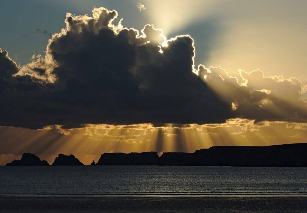 couché de soleil plage de Goulien