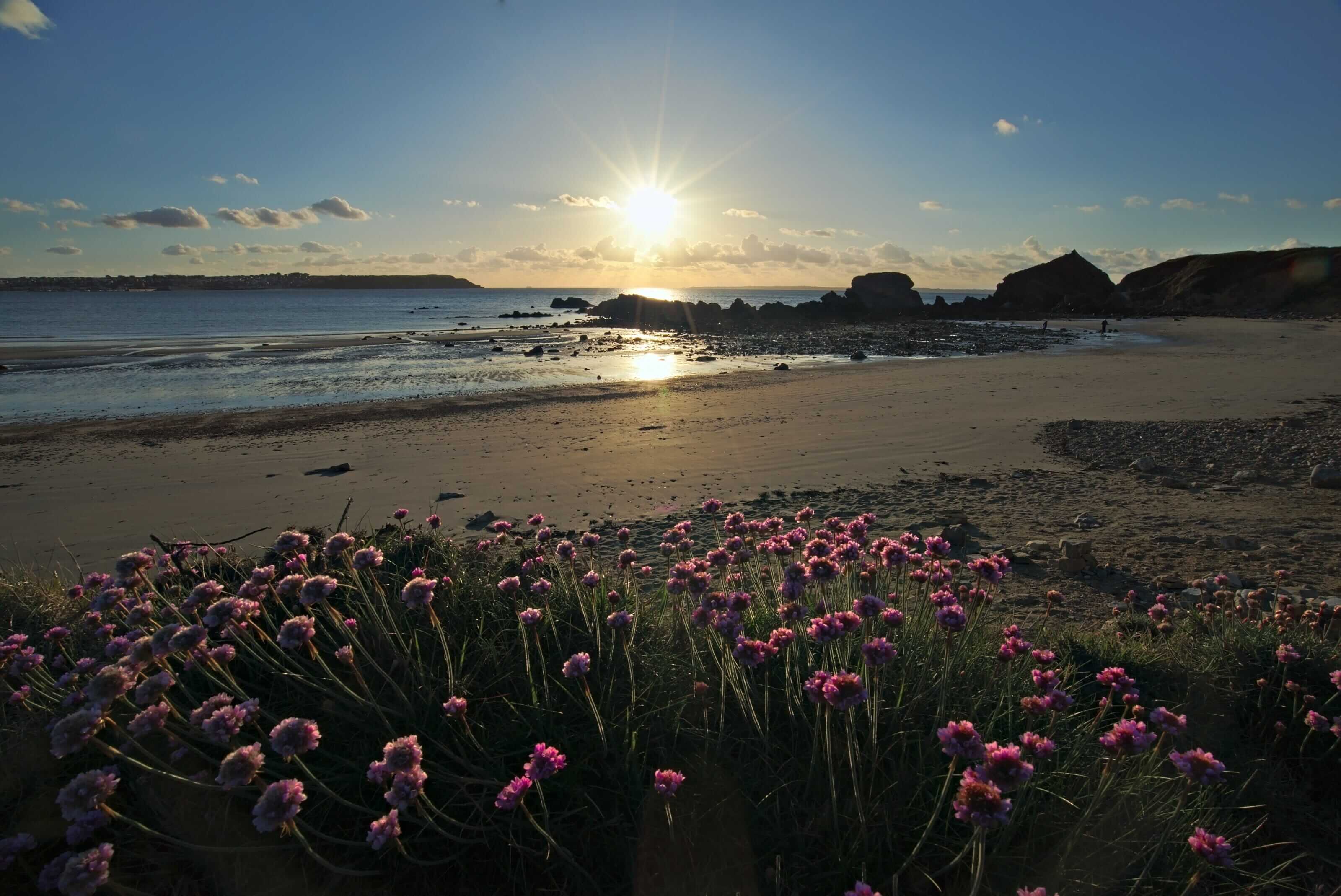 coucher de soleil plage de Trez Rouz