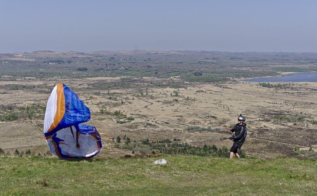 décollage de parapente