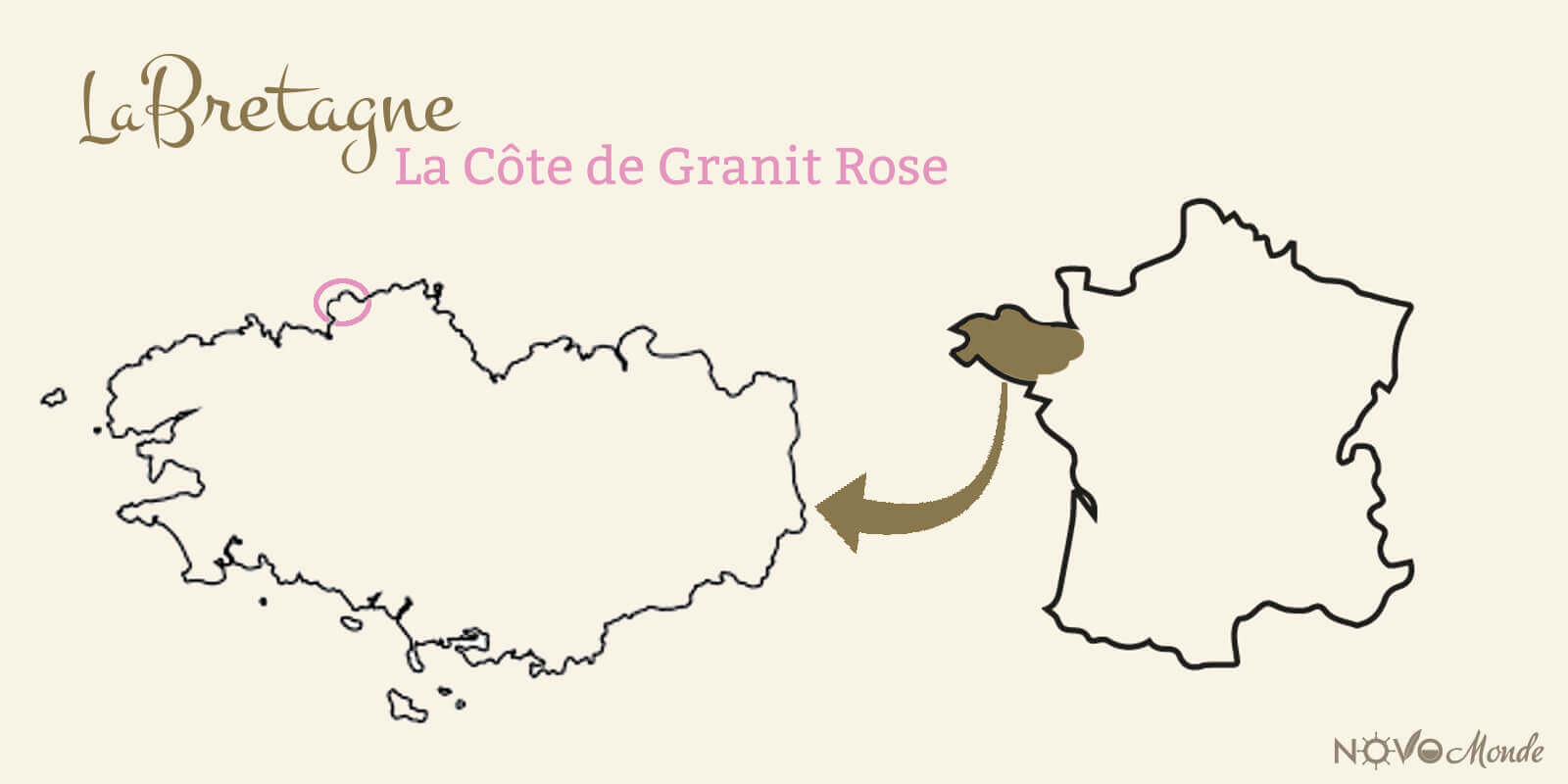 carte de la côte de granit rose