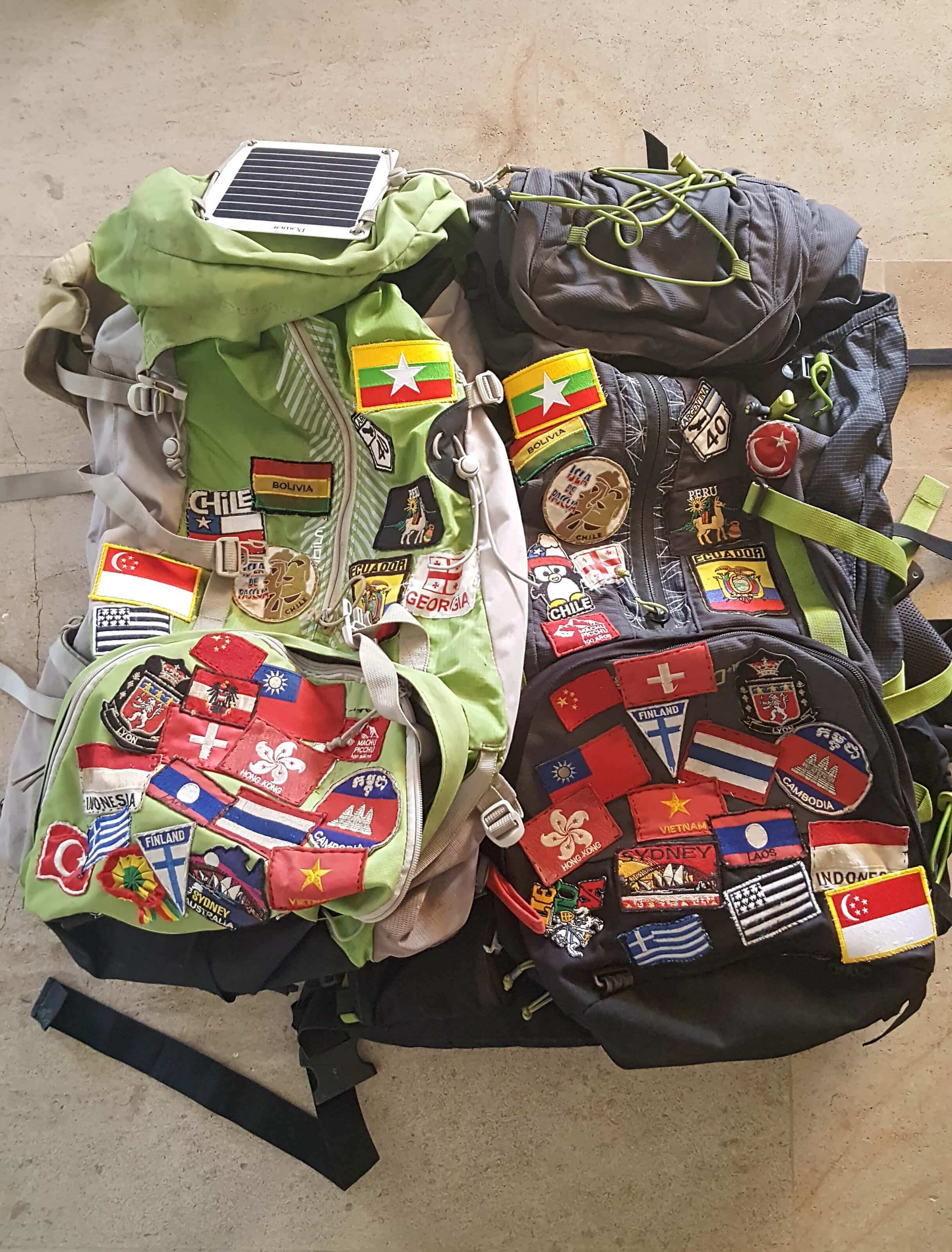 our backpacks to travel around the world