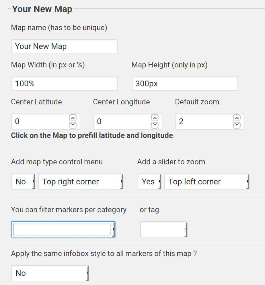 novo-map plugin main menu