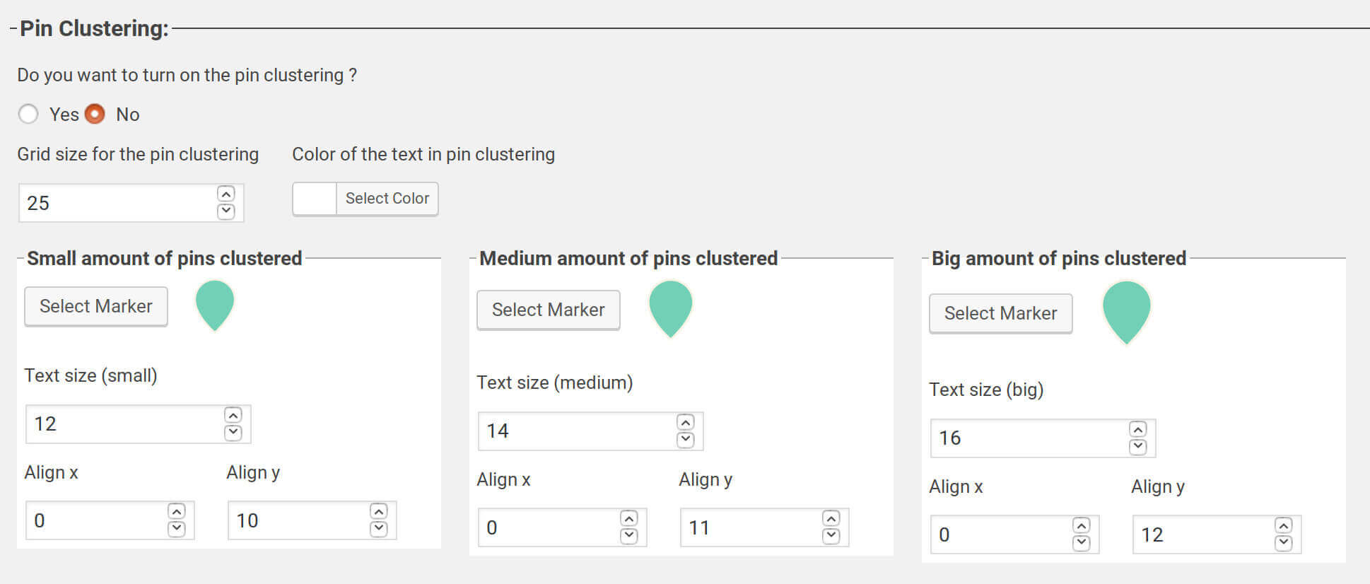 novo-map pin clustering