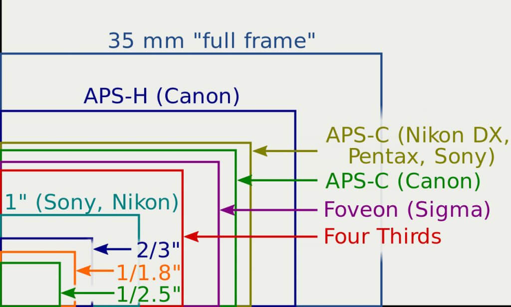 sensor size of digital cameras