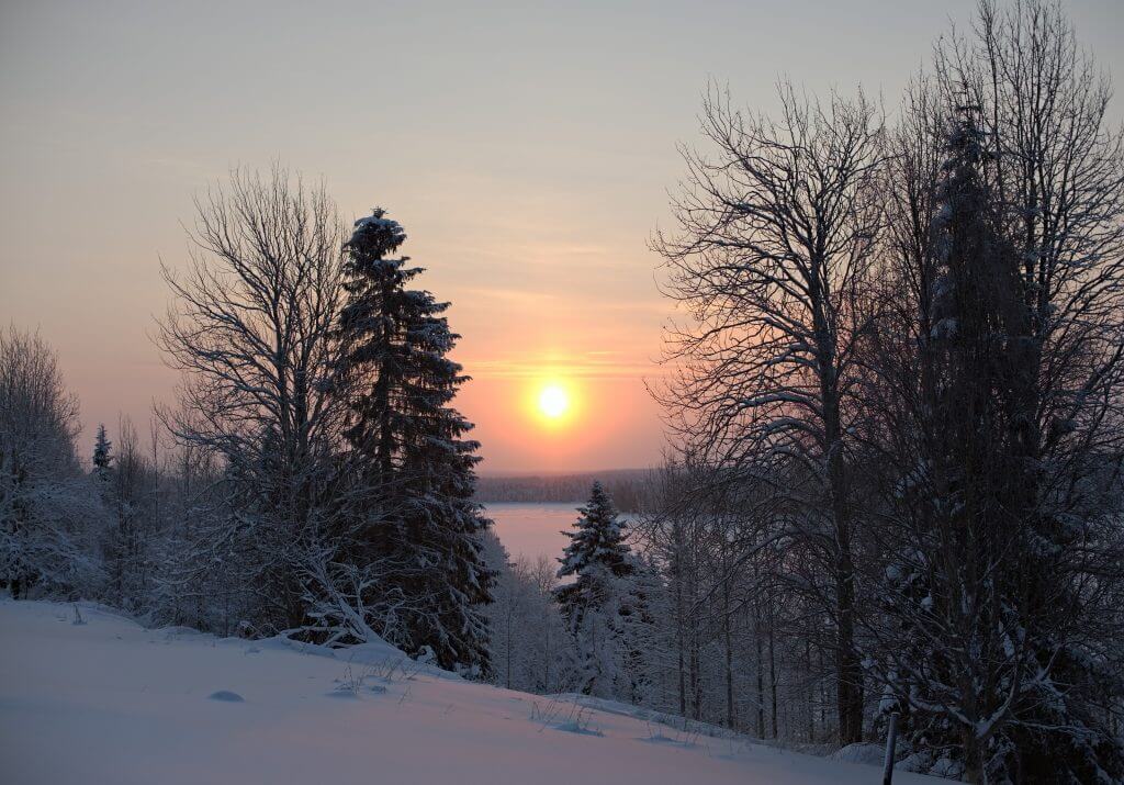coucher de soleil Laponie