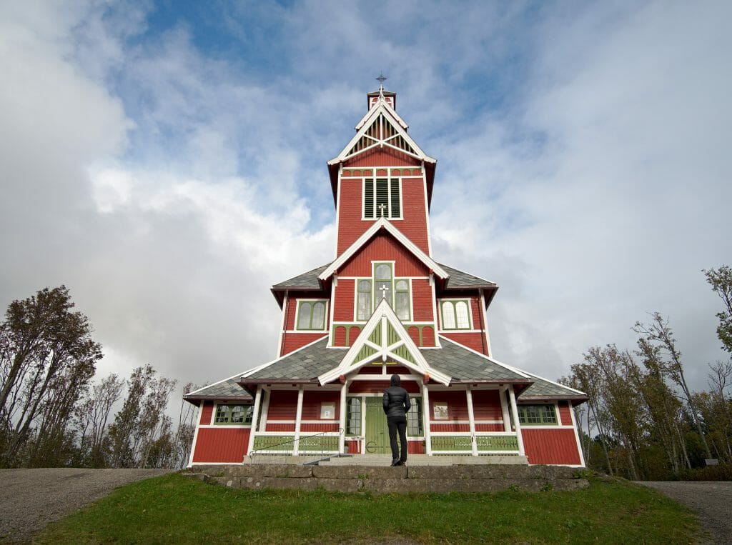 red church in Lofoten