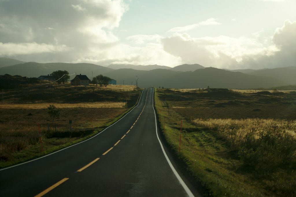 driving in the Lofoten islands