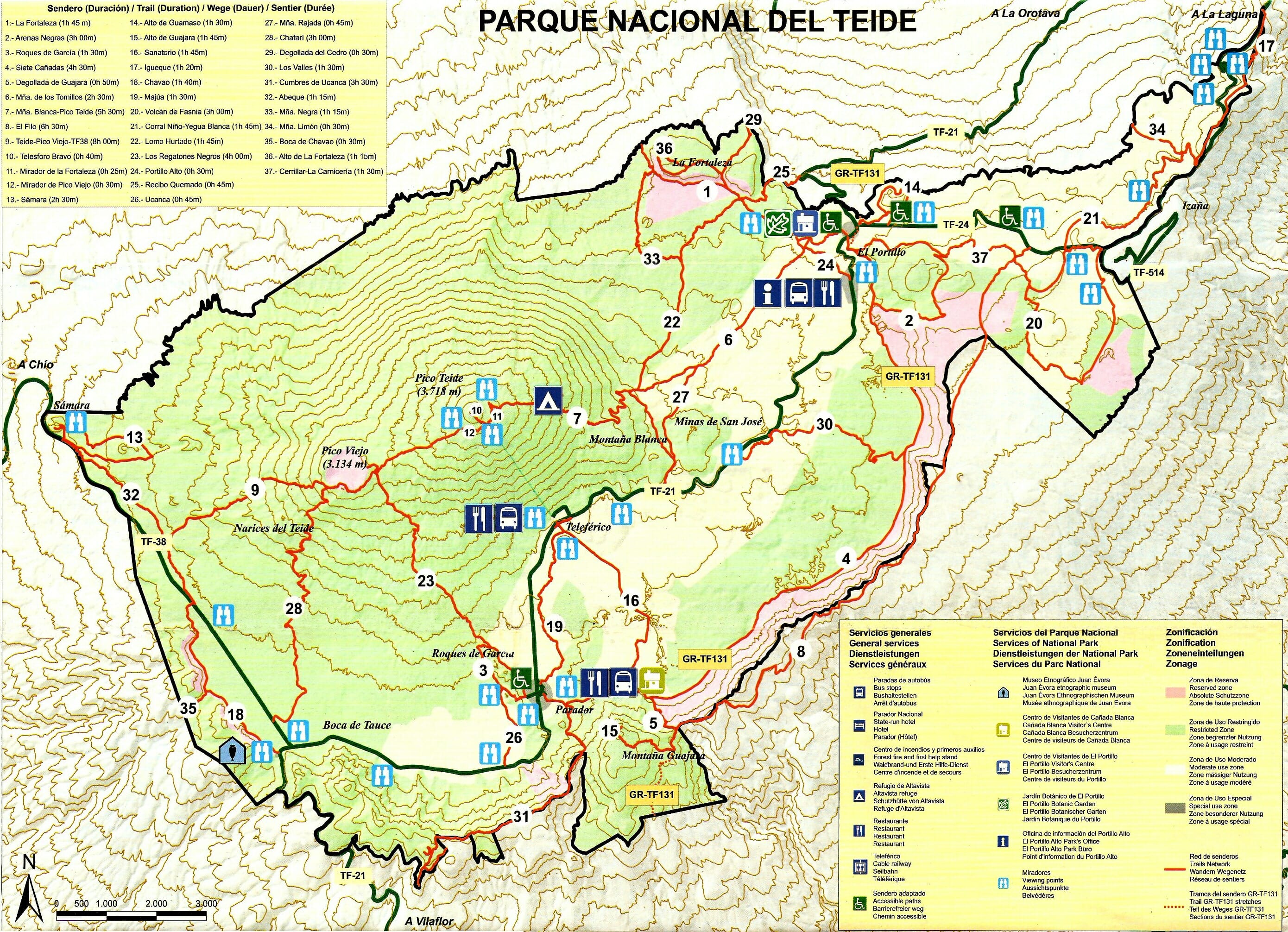 Parc national du volcan Teide visites et randonnées (avec cartes)