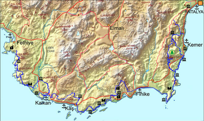 lycian way map