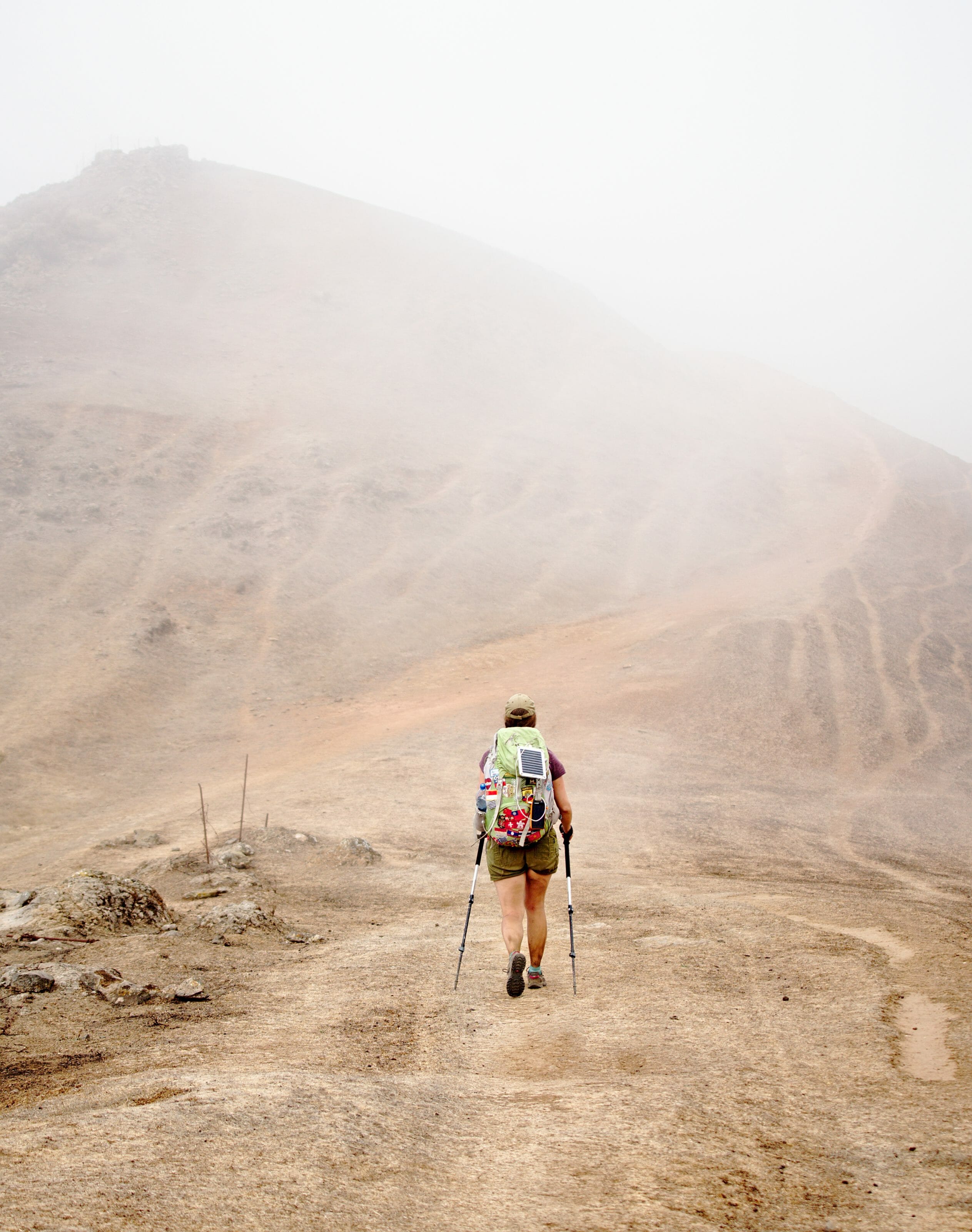 hiking in the mist