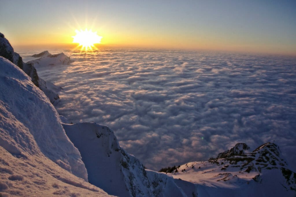 coucher de soleil au pilatus