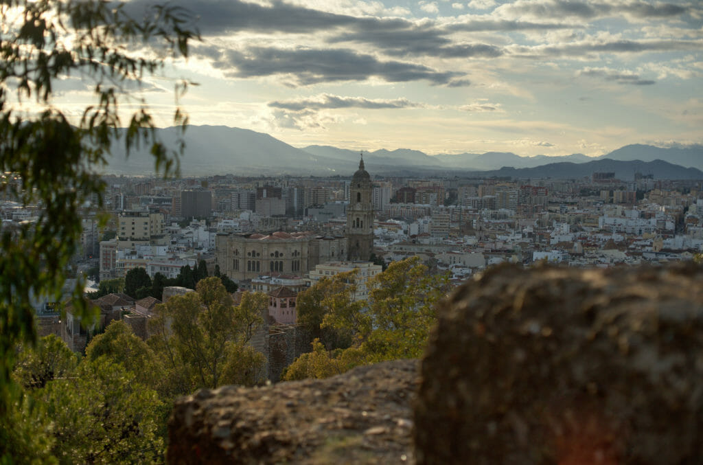 vue sur la cathedrale dpuis gibralfaro