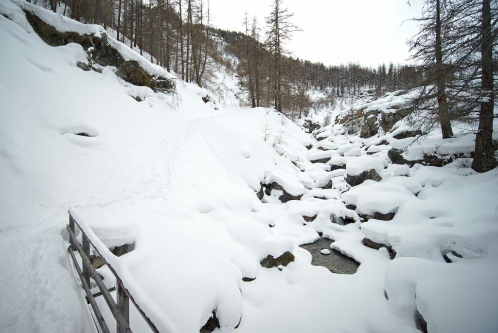 rivière gelée en hiver