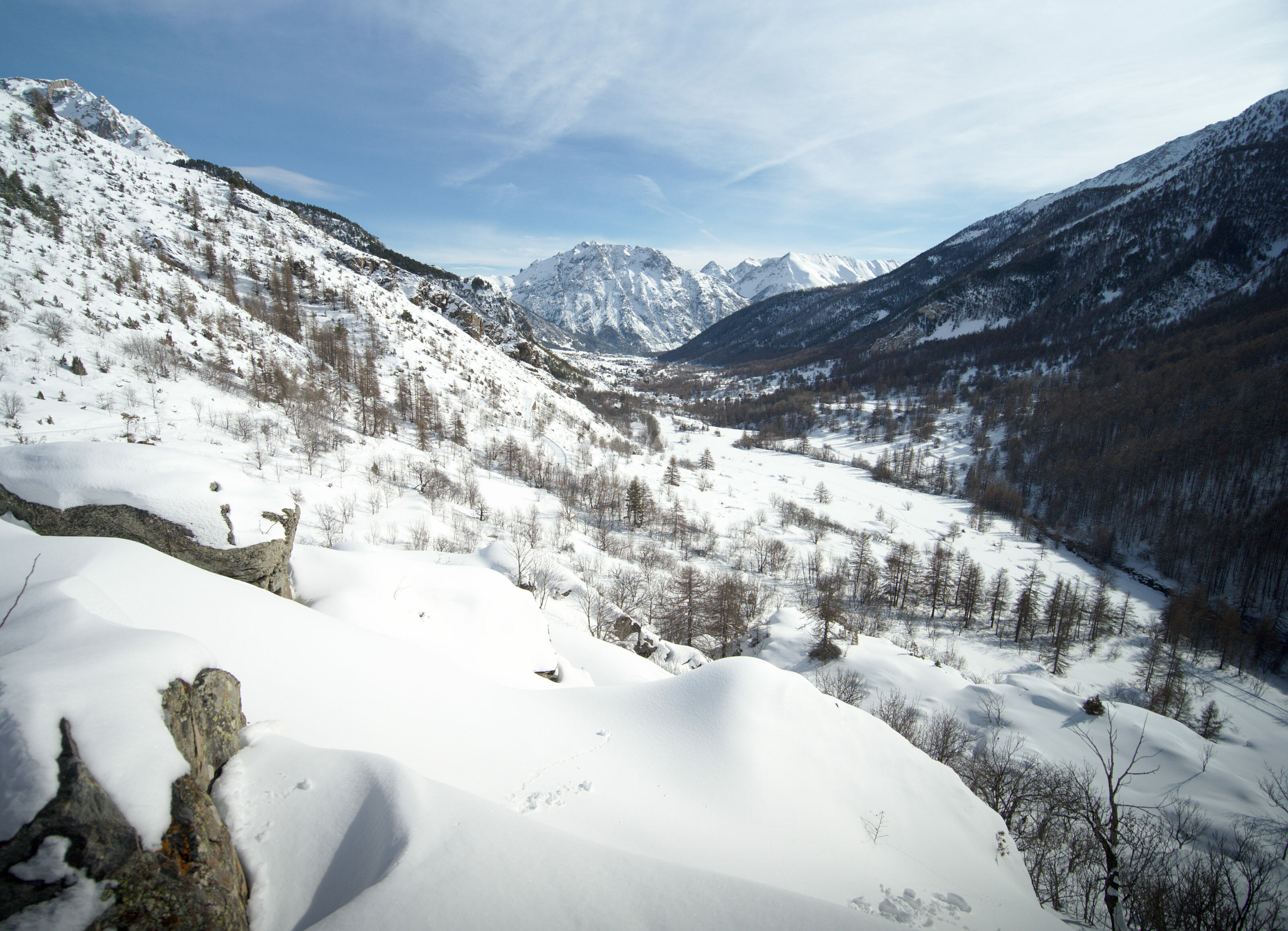 vallée de la clarée en hiver