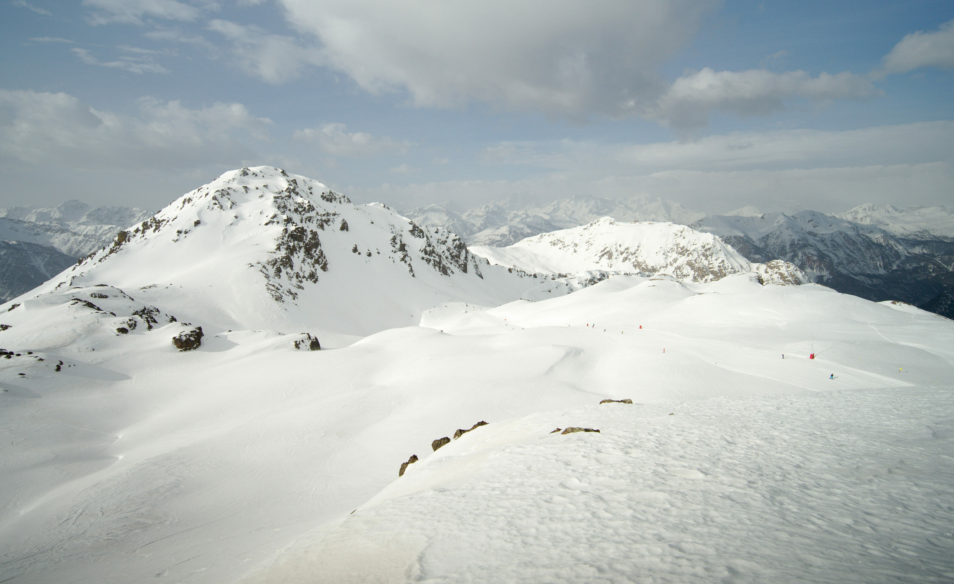 skiing in the french alps