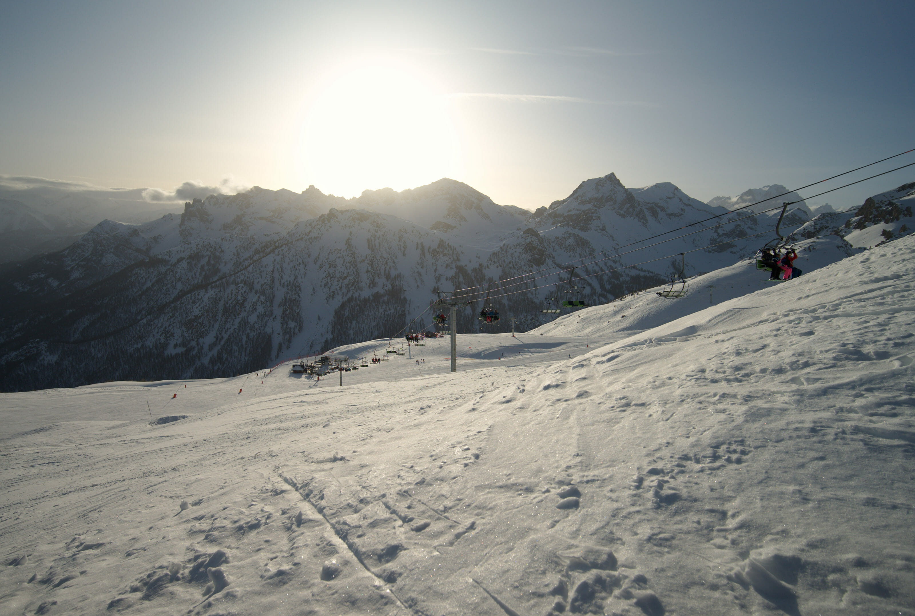 end of the day on the slopes