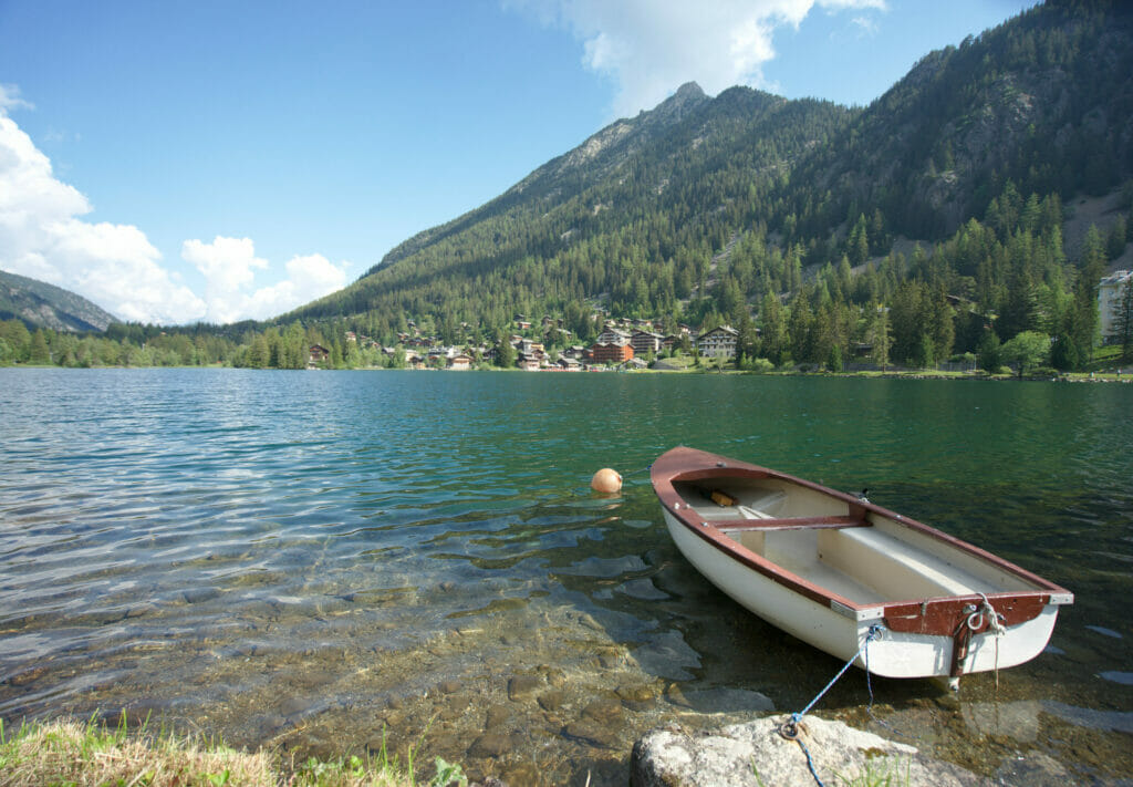 barque au lac de champex