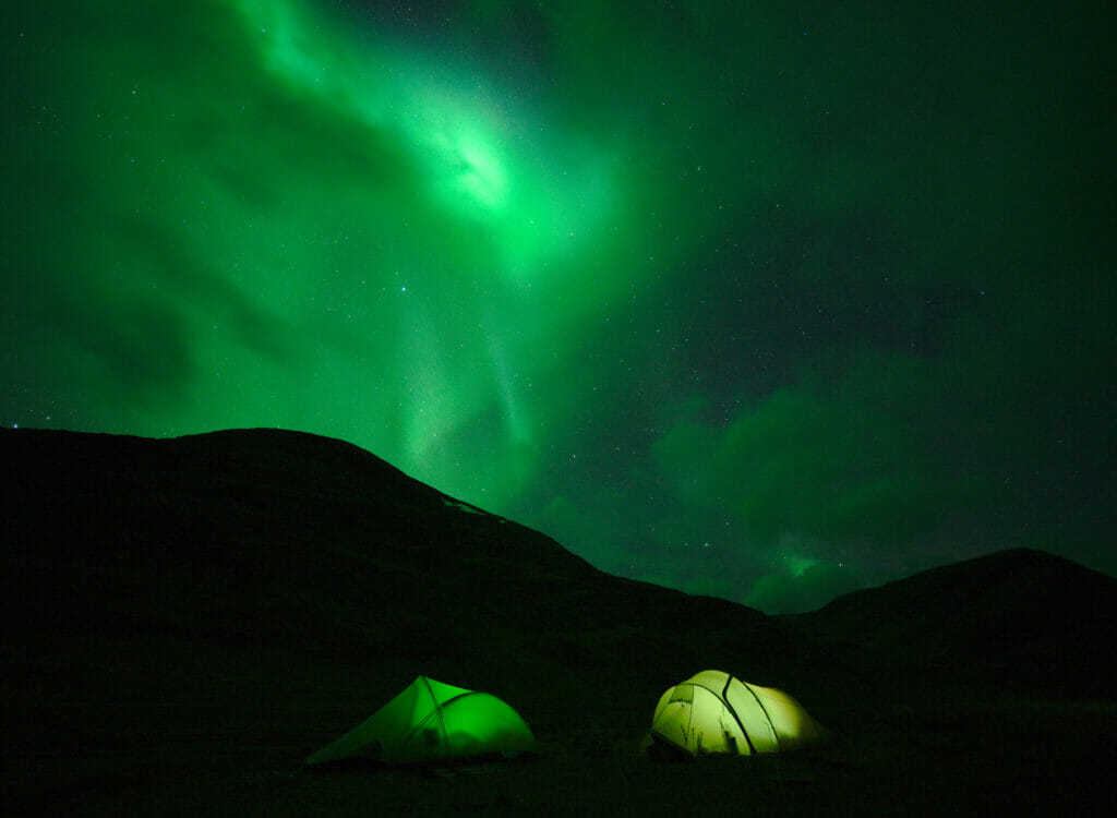 bivouac aurores boréales