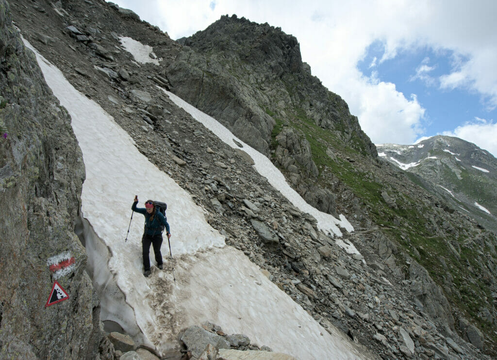 névé en randonnée