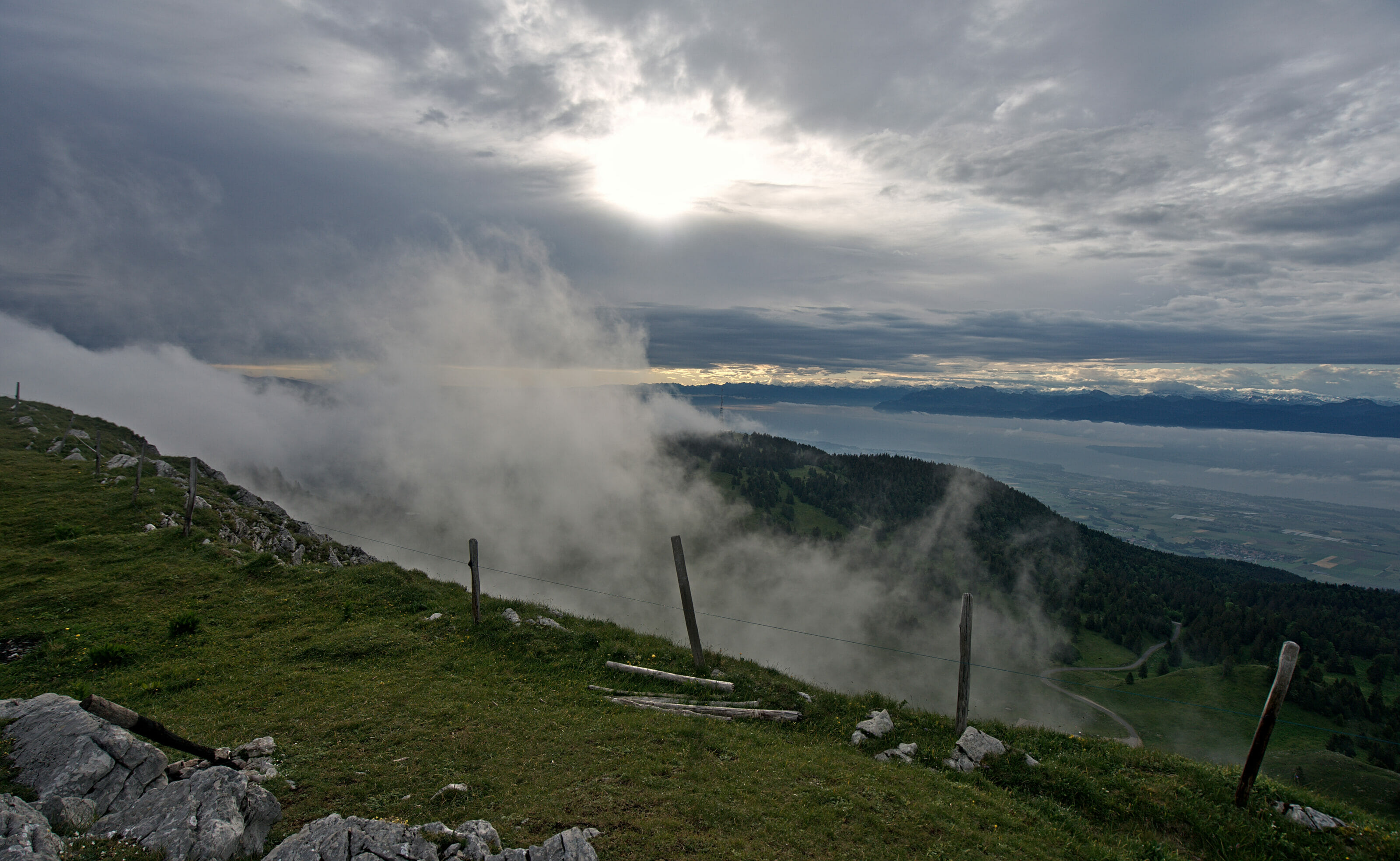 La Dôle and its view on Leman lake