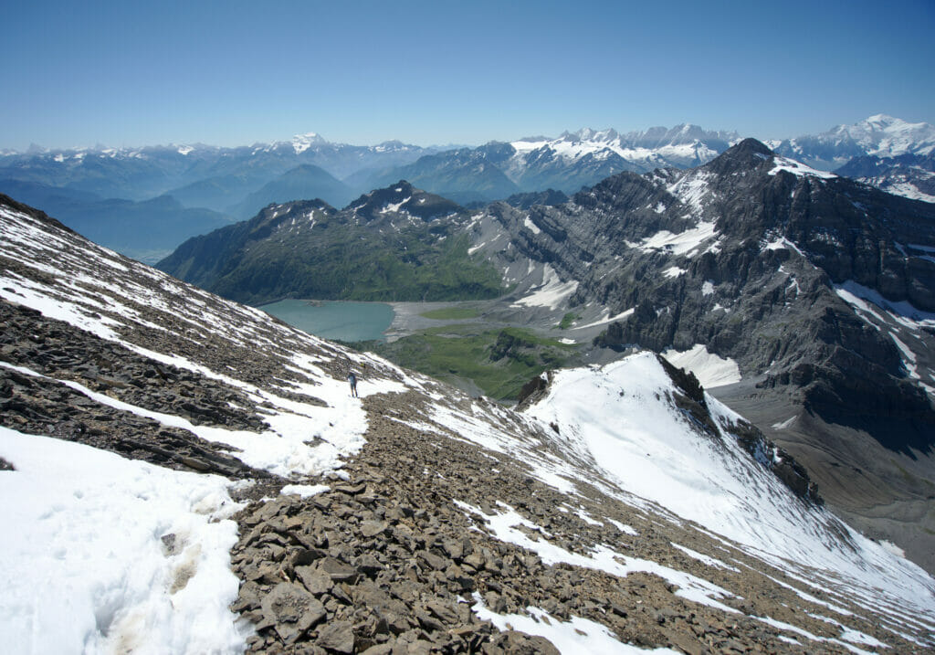 dernière montée avant le sommet de la Haute Cime