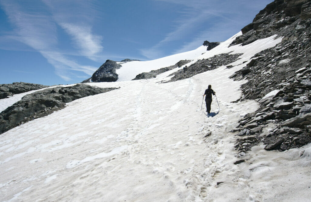 montée dans un névé