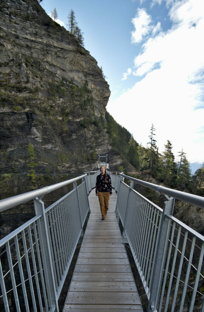 passerelle en randonnée