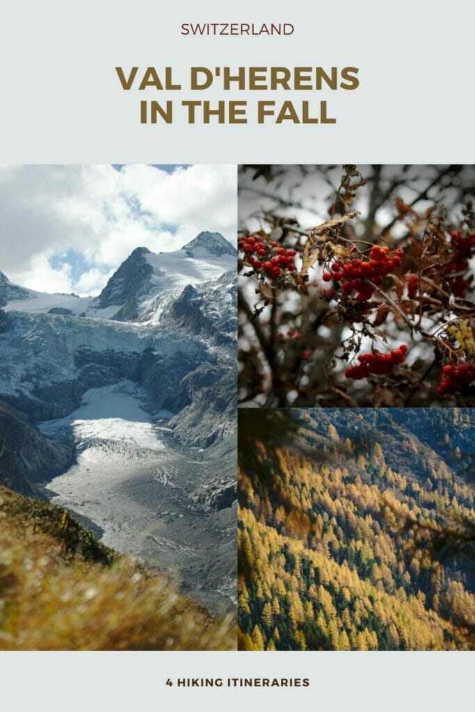 hike in Val d'hérens during fall season