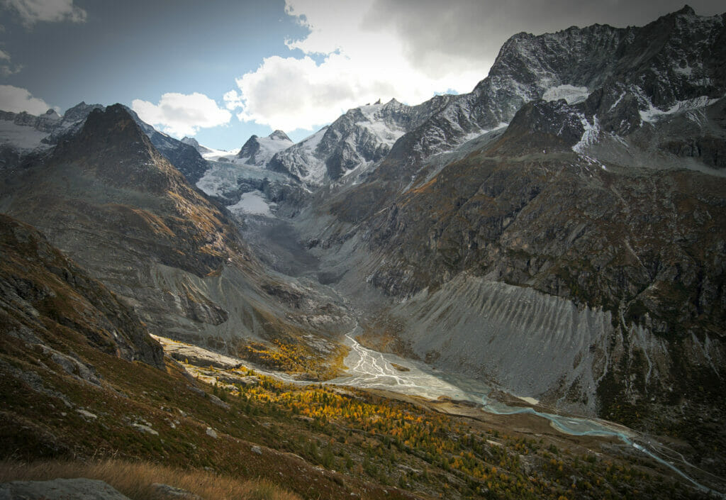 Ferpecle valley and the Mont Miné glacier