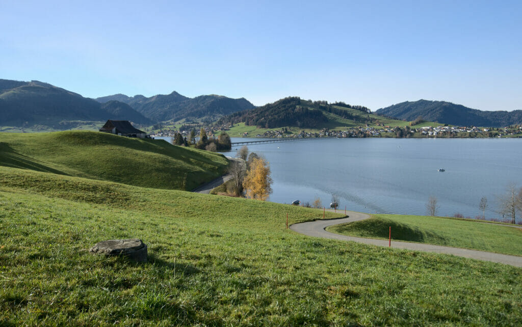 vue sur le lac de sihl