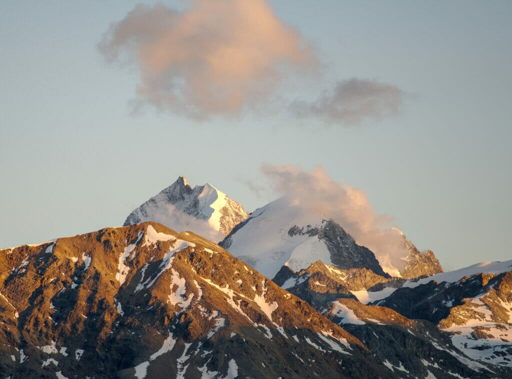 lumières soir montagne