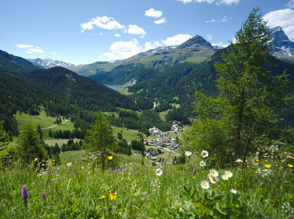 vue sur Sur en montant à l'alp flix