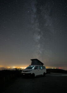 Our campervan under the stars