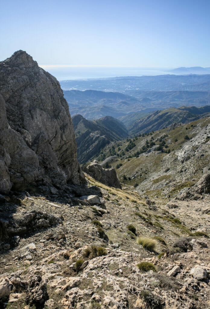 le couloir caillouteux de La Maroma